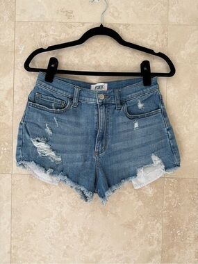 PINK Victoria’s Secret Distressed Denim Shorts Frayed Hem Festival Y2K S6 EUC